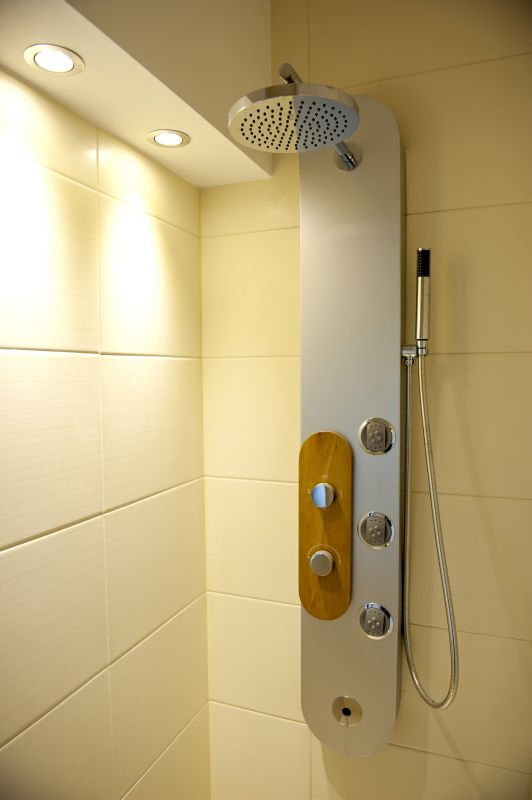 Rain Showerhead in Contemporary Bathroom