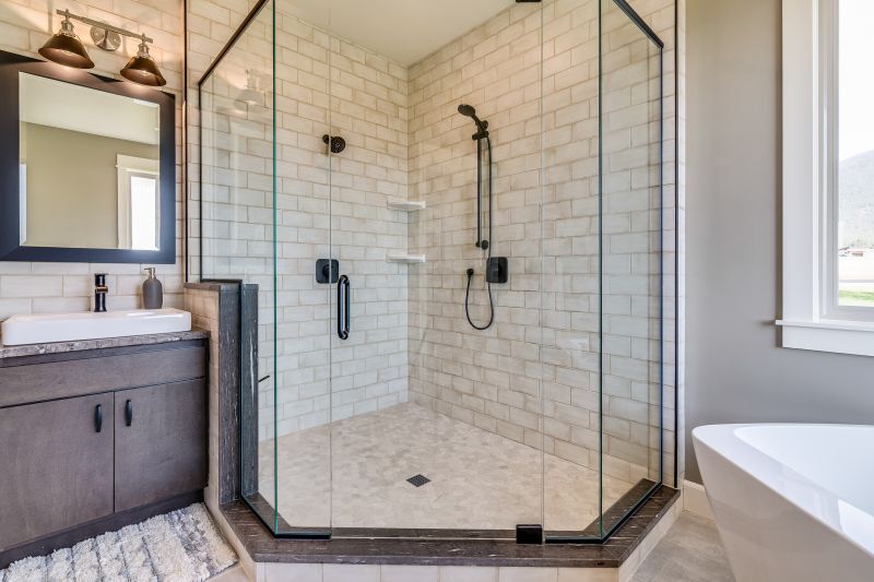Corner Shower with Built-in Storage